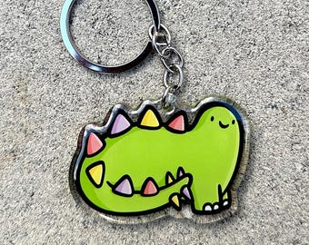 Stegosaurus Schlüsselanhänger | Kawaii Schlüsselanhänger | Süßer Acryl Schlüsselanhänger | Kawaii Dinosaurier Schlüsselanhänger | Stegosaurus Schlüsselanhänger