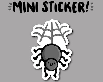 Spider Mini Sticker | Waterproof Vinyl Mini Sticker | Kawaii spider sticker | spiderweb sticker | cute halloween sticker | kawaii halloween