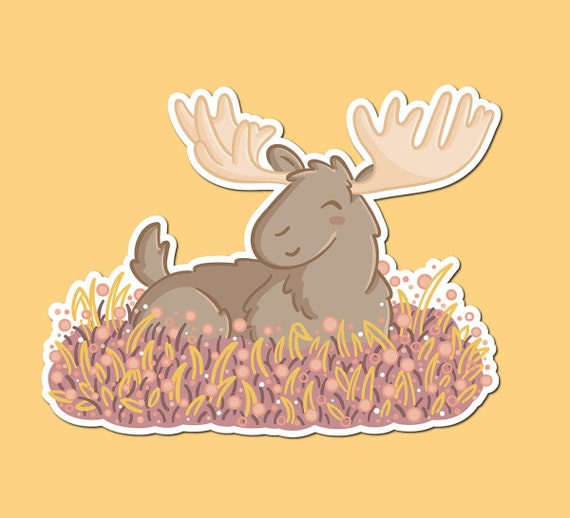 Moose Sticker Weatherproof Vinyl Sticker Cute Moose | Etsy