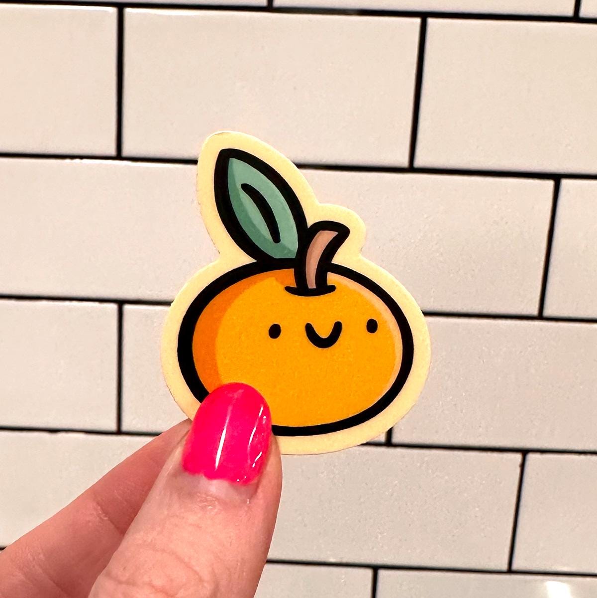 Mini Orange Sticker | Cute Food Sticker |kawaii Food Sticker | Happy ...