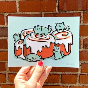 Cinnamon Roll Dogs Print | Cute Kitchen Artwork | Kawaii Food Print | Chef Gifts | Kawaii Style Art | Cute Dog Artwork | Cinnamon Roll Art