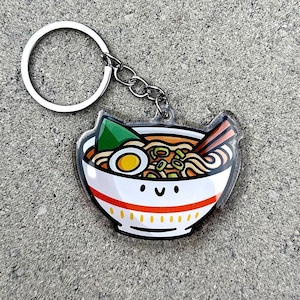 Bowl of Ramen Keychain | Cute acrylic keychain | anime food keychain |japanese food keychain |tonkotsu ramen keychain | kawaii food keychain