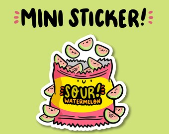 Sour Watermelon Candy Mini Sticker | Waterproof Sticker |Kawaii Food Sticker | Gummy Candy sticker | cute food sticker | junk food sticker