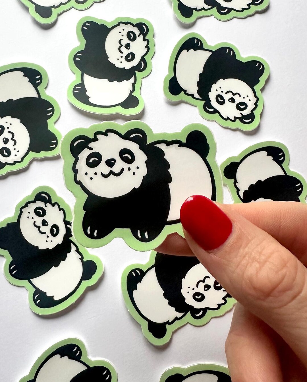 Panda Mini Sticker Mini Panda Sticker | Cute Panda Bear Sticker | Kawaii Panda Sticker ...