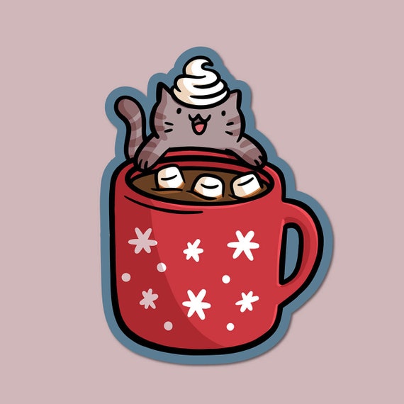 Hot Chocolate Mug Holiday Sticker