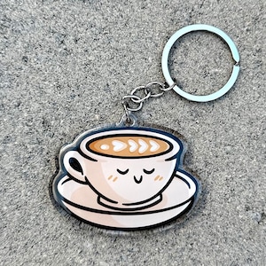 Latte Keychain | Cute Acrylic Keychain | coffee drinker keychain | espresso keychain | cup of coffee keychain | cute drinks keychain