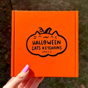 KOMPLETTES SET Halloween Katzen Schlüsselanhänger | Süßer Halloween Schlüsselanhänger | Niedliche Katze Schlüsselanhänger | Kawaii Katze Schlüsselanhänger | Süßes oder Saures | Süßes Halloween