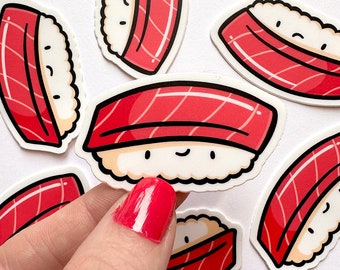 Mini autocollant sushi au thon | Sticker imperméable | Sticker kawaii | autocollant nigiri thon | Sticker mini sushi | autocollant sushi kawaii | sushis mignons