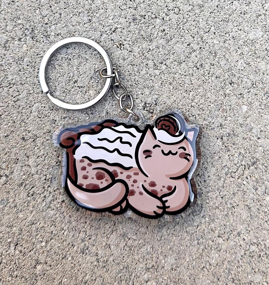 Chocolate Cookie Pie Cat Keychain |dessert Keychain |kawaii Food ...