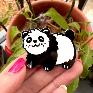 Panda Enamel Pin | Kawaii Enamel Pin | cute hard enamel pin | kawaii panda pin | cute panda gift | happy panda pin | cute animals pin