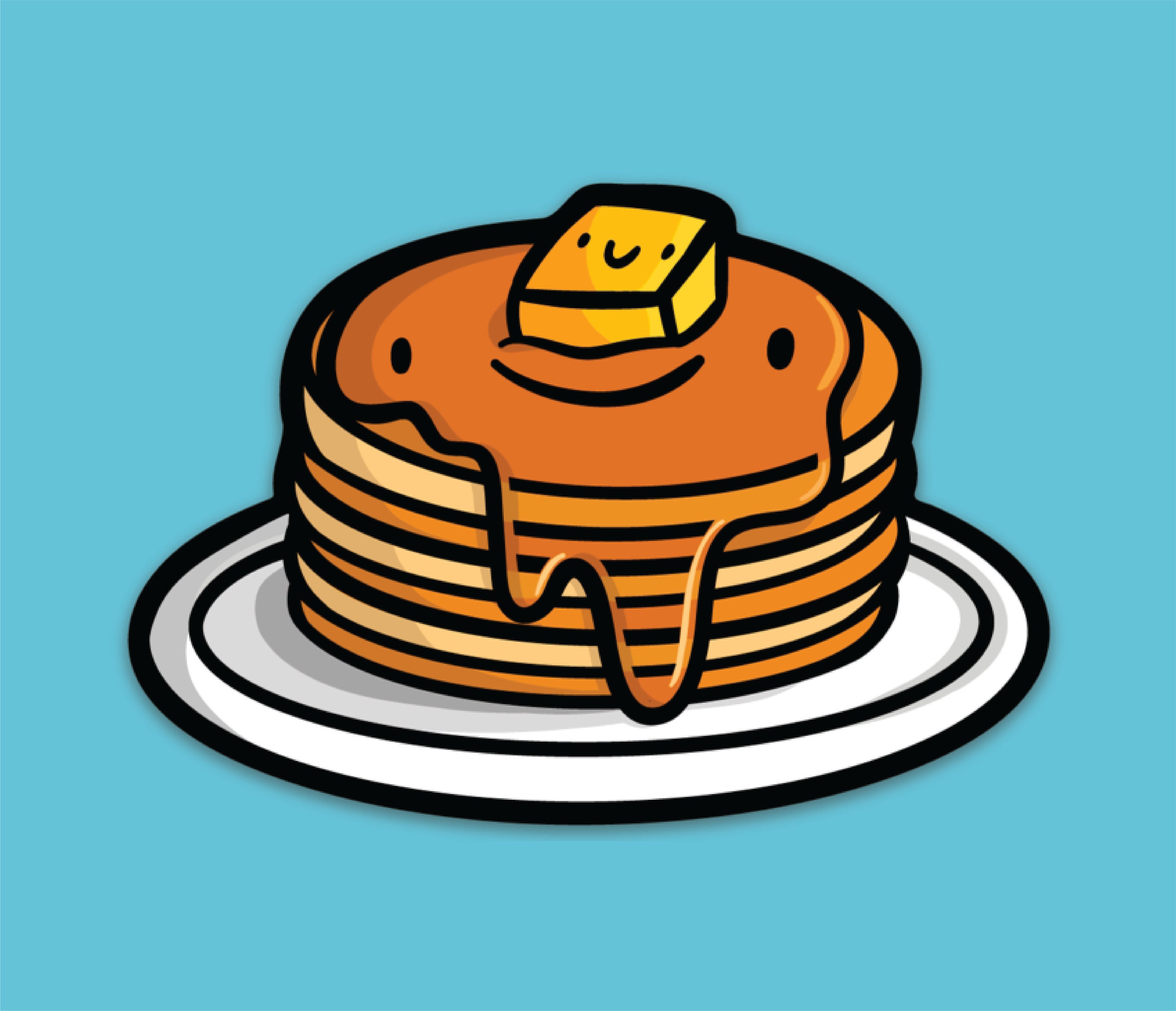 Pancakes Vinyl Sticker Kawaii Breakfast Food Artwork Cute Etsy
