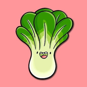 Bok Choy Sticker| Waterproof Vinyl Sticker | Veggies Sticker | Healthy Food sticker | Vegetables Sticker | Kawaii Food Sticker | Vegan Art