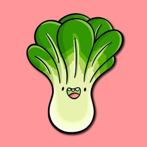 Bok Choy Sticker| Waterproof Vinyl Sticker | Veggies Sticker | Healthy Food sticker | Vegetables Sticker | Kawaii Food Sticker | Vegan Art