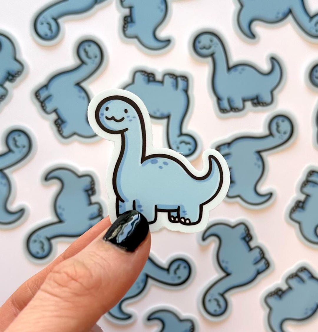 Brontosaurus Mini Sticker | Waterproof Sticker | Kawaii Dinosaur ...