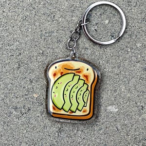 Avocado Toast Keychain | Cute Acrylic Keychain | kawaii food keychain | brunch keychain | avocado keychain | breakfast food Keychain
