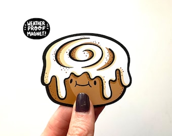 Cinnamon Roll Magnet | Cute dessert magnet | Waterproof Vinyl Magnet | Kawaii Food Magnet | Anime Fridge Magnet | Pastry Magnet | Cute Food