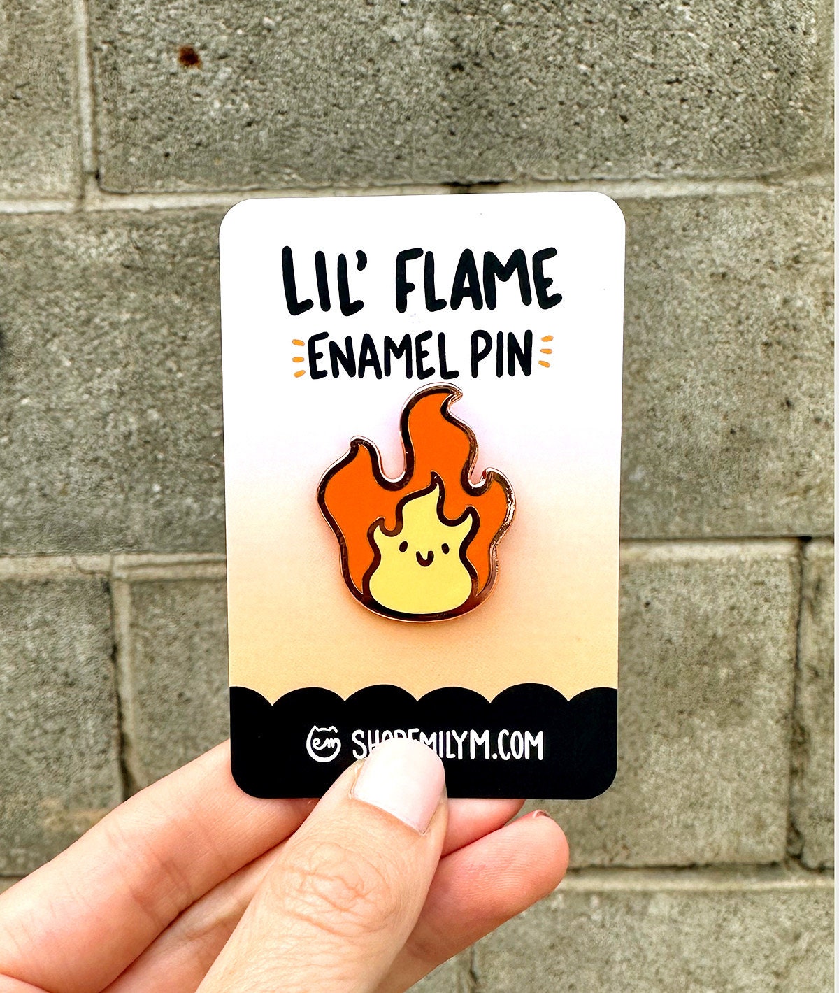 Flame Hard Enamel Pin | Kawaii Enamel Pin | Cute Elemental Pin | Fire ...