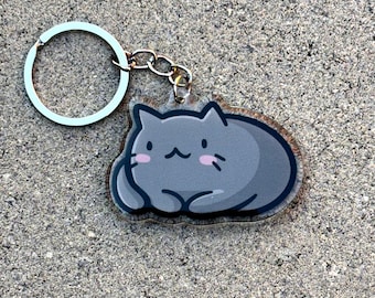 Black Cat Keychain | Cute Acrylic Keychain | pet portrait keychain | pet cat keychain | mini cat keychain | kawaii cat keychain | cute cats