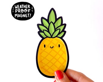 Pineapple Magnet | Vegan | Plant | Die Cut Magnet | Kawaii Magnet | Fruit Art | Car Magnet | Fridge Magnet | Locker Decoration | Foodie Gift