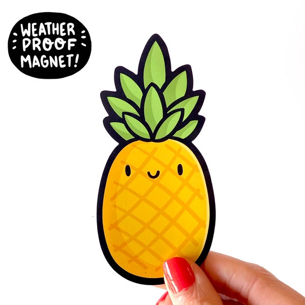 Pineapple Magnet | Vegan | Plant | Die Cut Magnet | Kawaii Magnet | Fruit Art | Car Magnet | Fridge Magnet | Locker Decoration | Foodie Gift