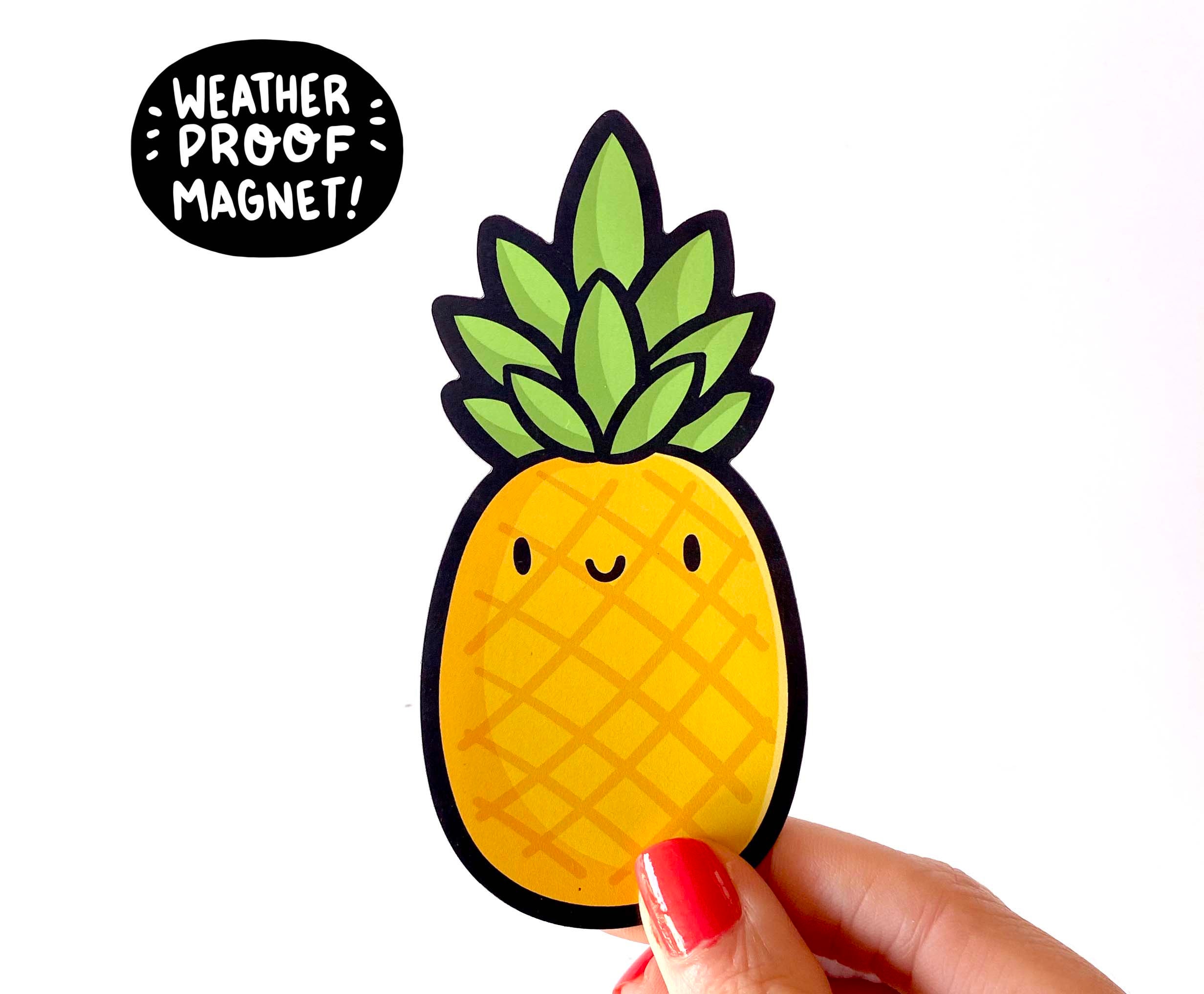Yellow pineapple fruit cute cartoon clipart Vector Image