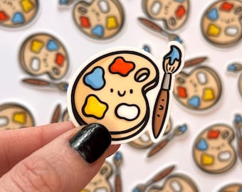 Art Palette Mini Sticker | Waterproof Sticker | Kawaii artist sticker | cute artist sticker | cute painter sticker | happy painting sticker