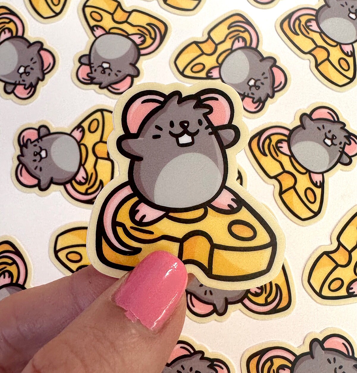 Mini Surfing Cheese Mouse Vinyl Sticker | Waterproof Phone Sticker ...