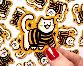 Yinzer Kitty Mini Sticker | Waterproof Sticker | kawaii pittsburgh | pittsburgh football sticker | pittsburgh cat sticker | yinzer sticker