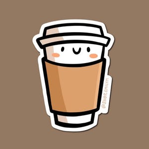 To Go Coffee Sticker | Weatherproof Vinyl Sticker| Kawaii Sticker| cute coffee cup sticker | kawaii coffee sticker | coffee drinker gift