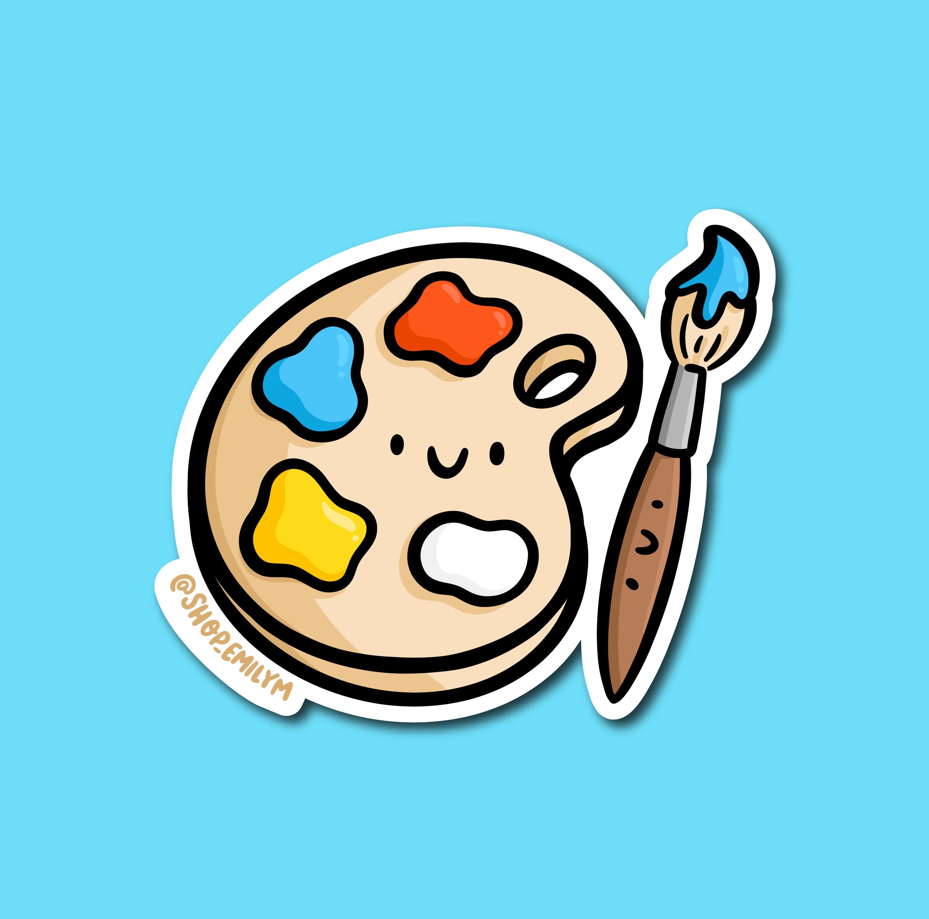 Paint Palette Sticker | Weatherproof Vinyl Sticker | Artist Palette ...