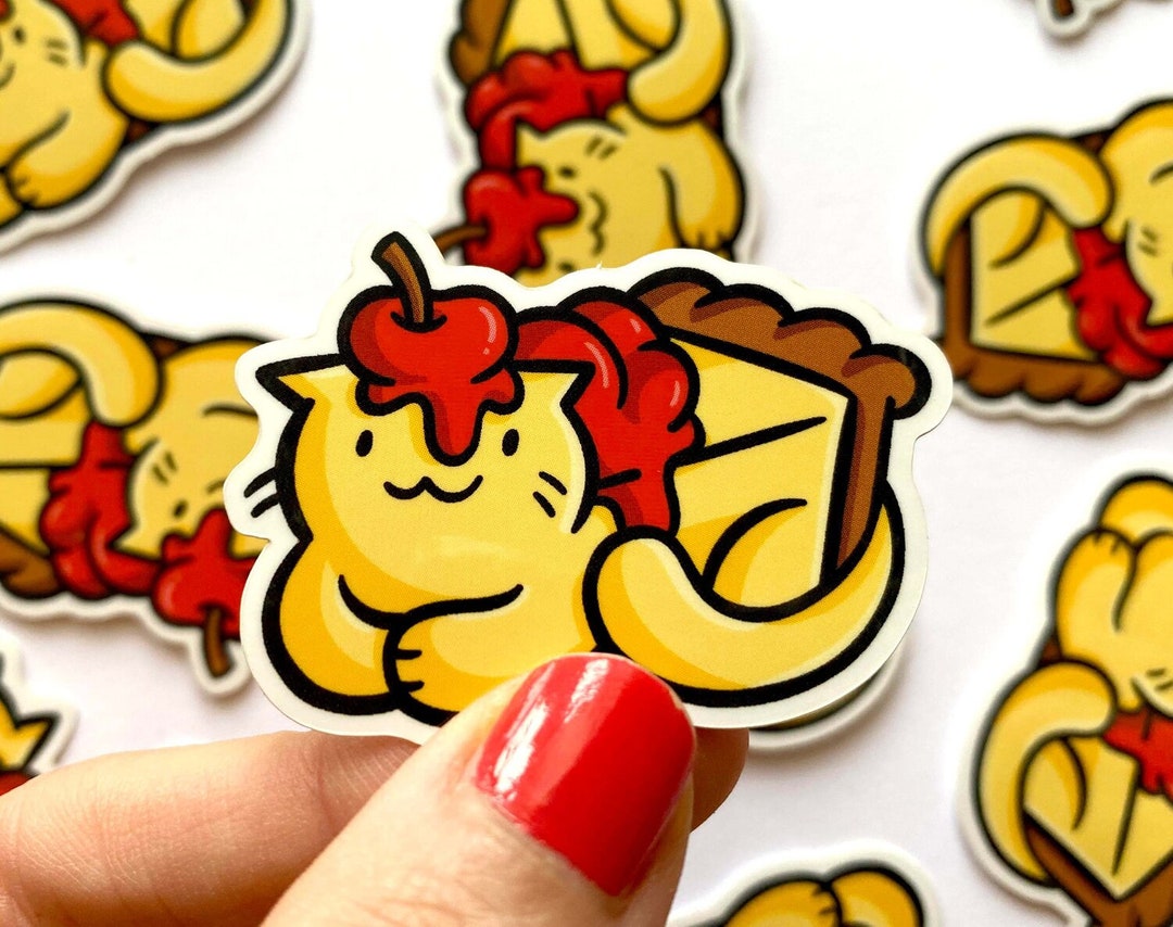 Mini Cheesecake Cat Sticker | Vinyl Sticker | Waterproof Sticker ...