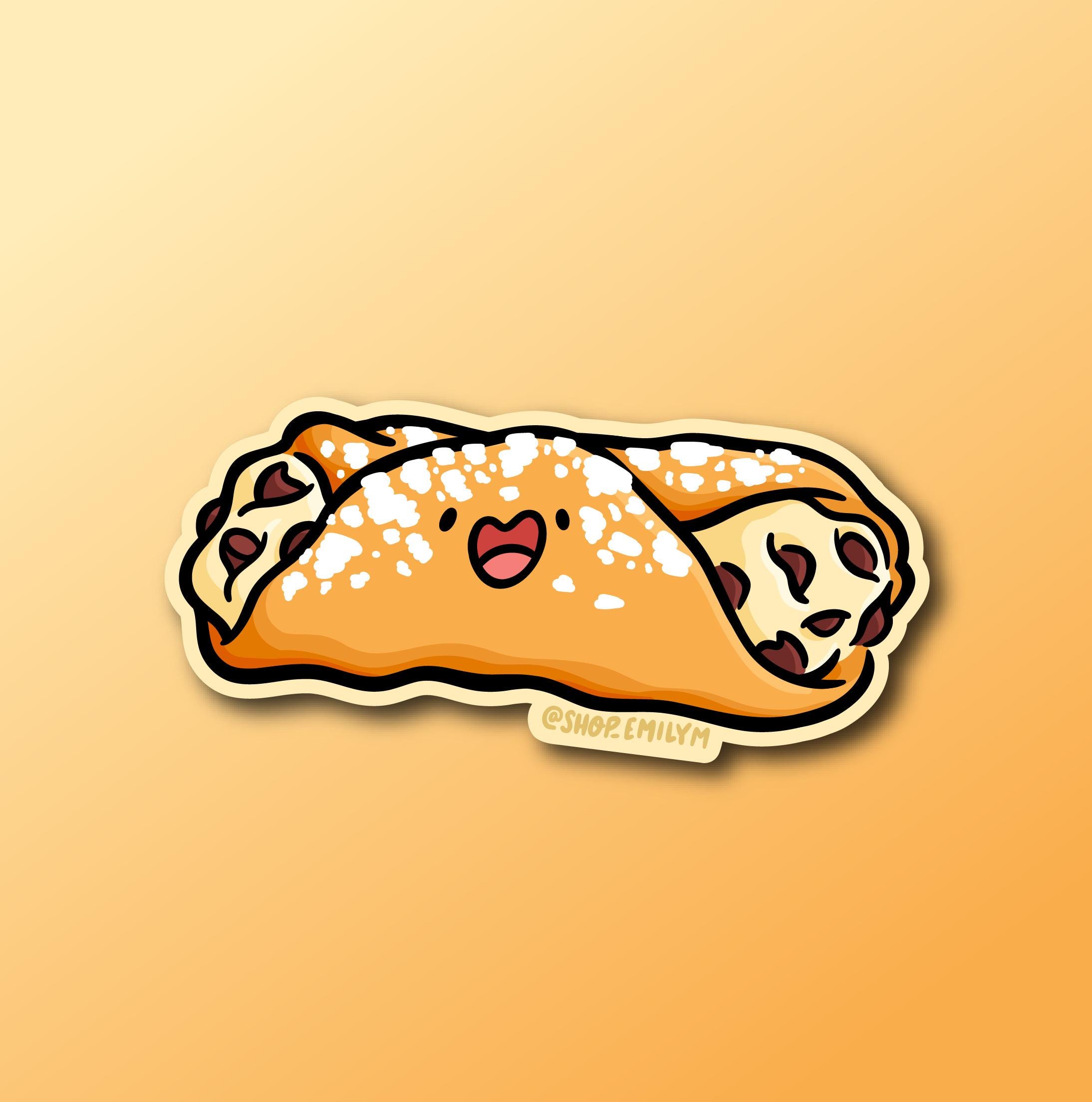 Cannoli Sticker | Weatherproof Vinyl Sticker | Kawaii Food Sticker ...