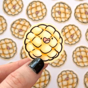 Melon Pan Mini Sticker | Waterproof Sticker |Kawaii  Food Sticker | Japanese food sticker | Japanese bread | melon bread sticker |anime food