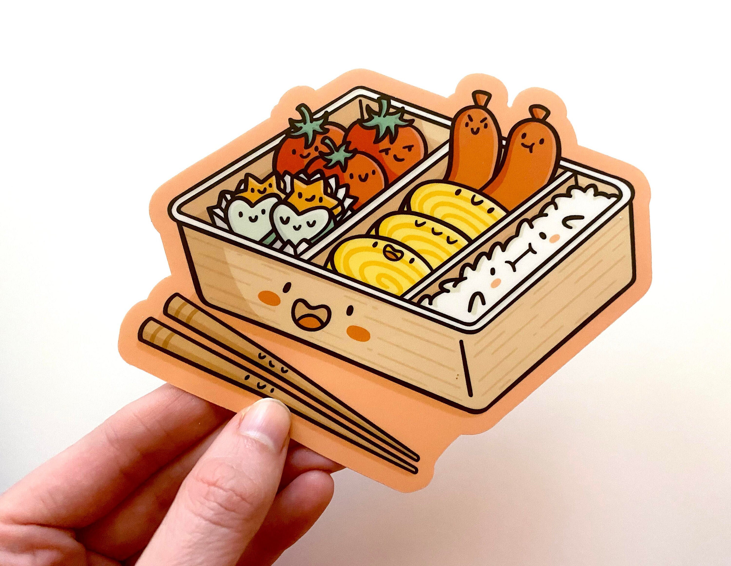 GIANT Bento Box Sticker Kawaii Vinyl Sticker Japanese Food Etsy