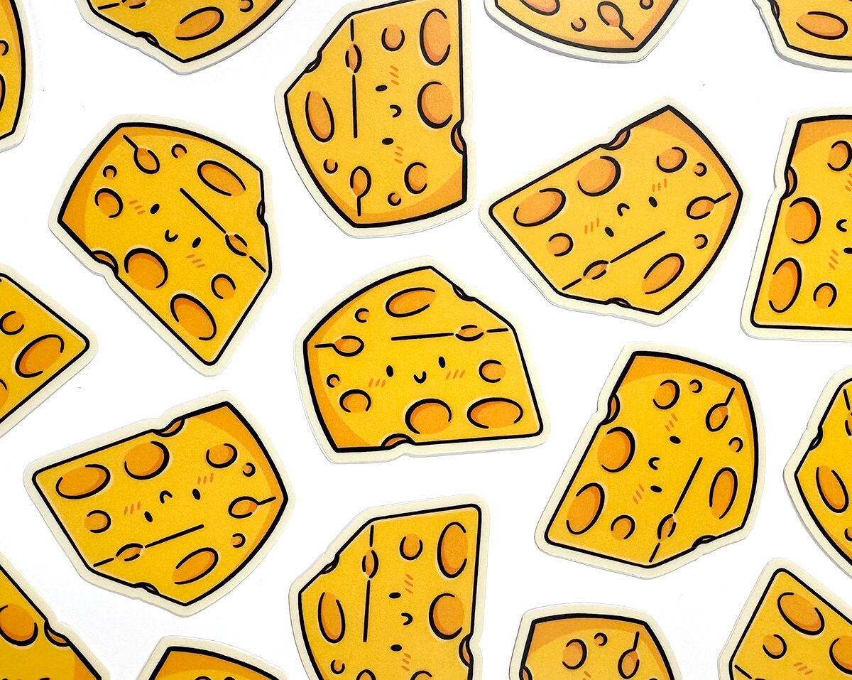 Cheese Mini Sticker | Piece of Cheese Sticker | Block of Cheese Sticker ...