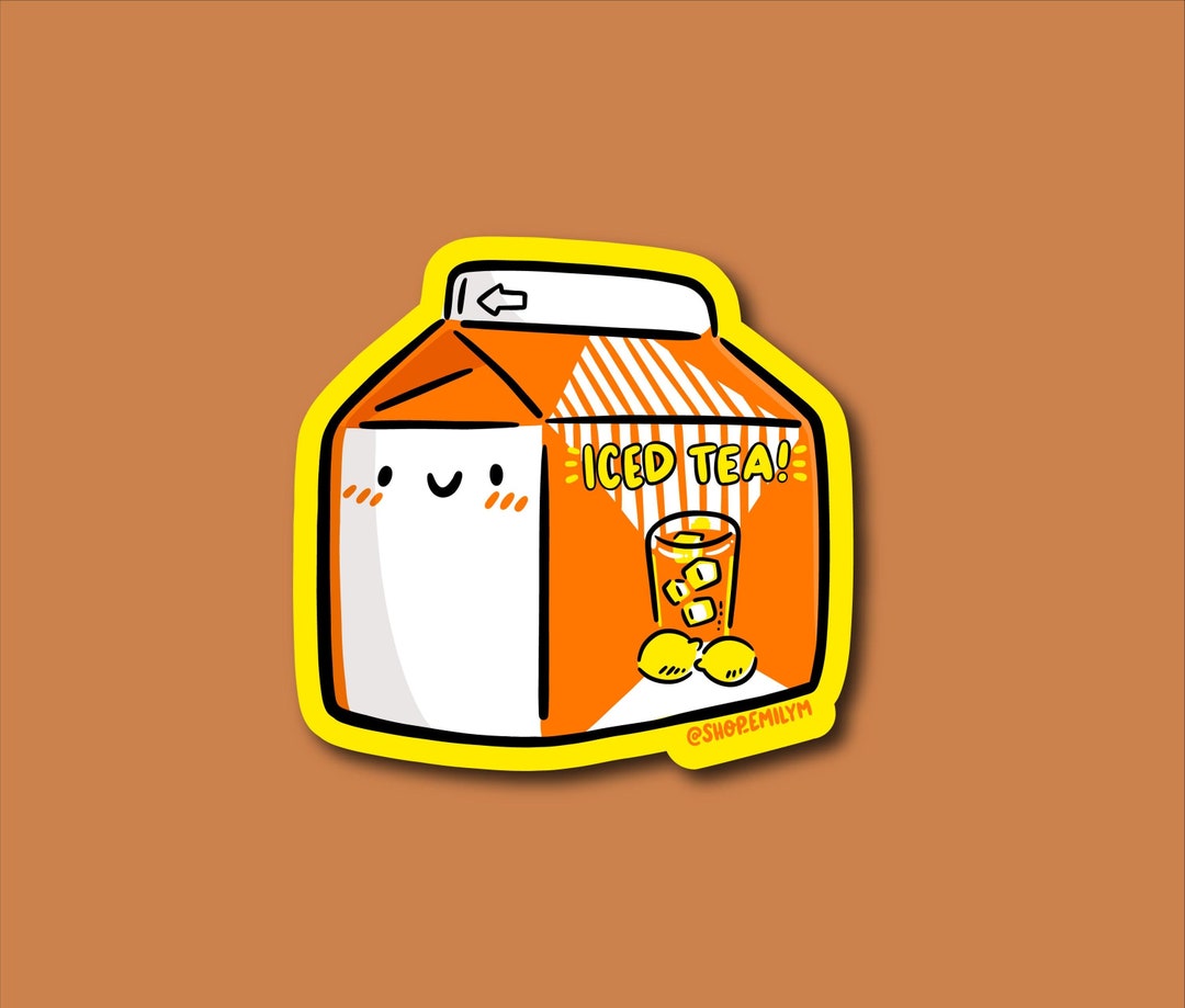 Tea Carton Sticker| Weatherproof Vinyl Sticker| Kawaii Sticker | Iced ...