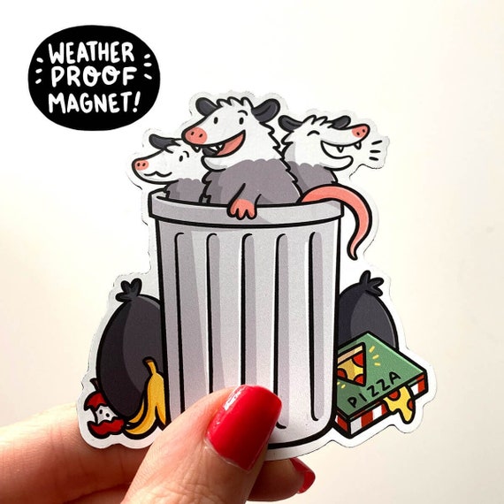 Trashy Opossums Magnet Wasserfester Vinyl Magnet Magnet im Kawaii