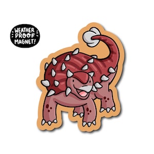 Anklyosaurus Magnet | Cute DInosaur magnet | Waterproof Vinyl Car Magnet | Kawaii Dinosaur Magnet | Cute Fridge Magnet | Locker Magnet |