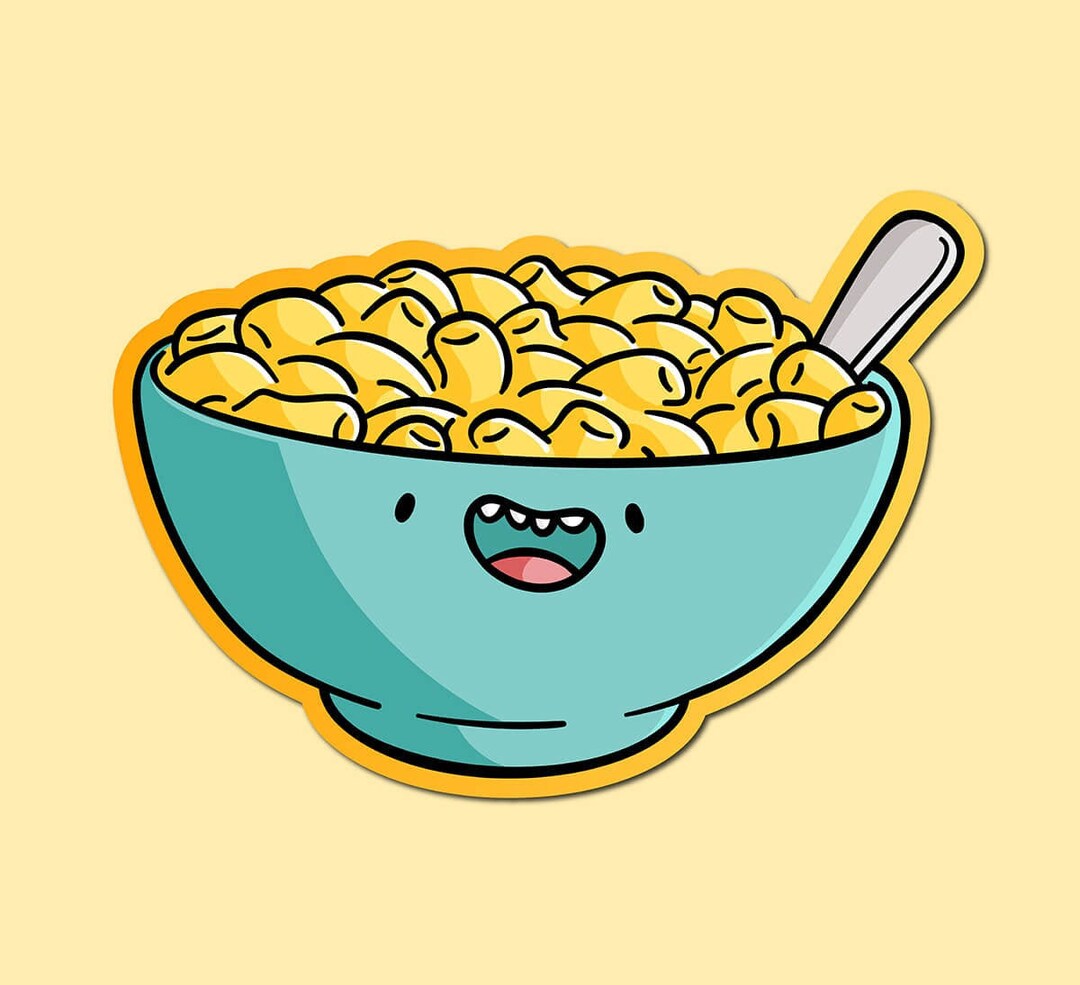 Mac & Cheese Sticker Weatherproof Vinyl Sticker Kawaii Food Macaroni