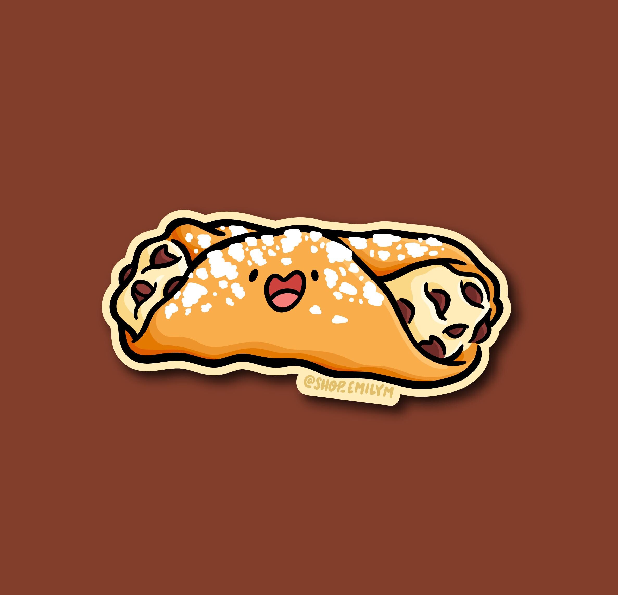 Cannoli Sticker | Weatherproof Vinyl Sticker | Kawaii Food Sticker ...