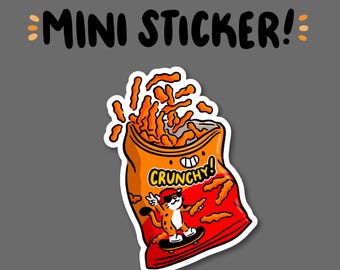 Cheese Curls Mini Sticker | Waterproof Sticker |Kawaii Food Sticker | Junk food sticker | bag of chips | cheese puffs | cute food sticker