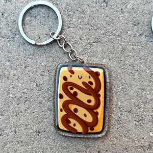 Chocolate Chip Toaster Pastry Keychain |Cute Acrylic Keychain |cute pastry keychain |breakfast food | kids food keychain |junk food keychain
