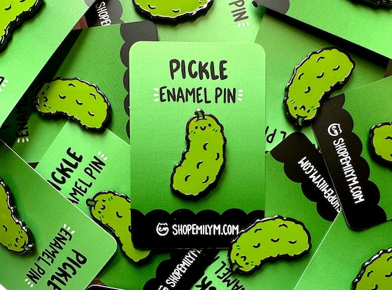 Pickle Enamel Pin | Kawaii Enamel Pin | cute hard enamel pin | Dill pickle enamel pin | cute veggie pin | pittsburgh enamel pin | kawaii pin