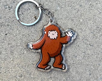 Bigfoot-sleutelhanger | Leuke acrylsleutelhanger | sasquatch-sleutelhanger | schattige cryptide-sleutelhanger | Bigfoot Hunter-sleutelhanger | sleutelhanger mythisch wezen