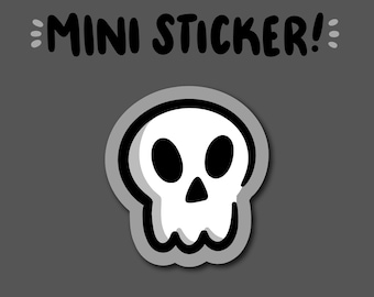 Skull Mini Sticker | Waterproof Vinyl Mini Sticker | Kawaii skull sticker | cute skull sticker | cute halloween sticker | trick or treat