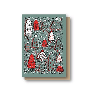Christmas Trees Holiday Card | Greeting Card | Christmas Card | Seasons Greetings | Xmas Tree | Christmas Stationery  | White Christmas Tree