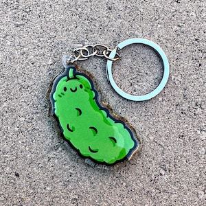 Pickle Keychain | Cute Acrylic Keychain | dill pickle keychain | kawaii food keychain | pittsburgh keychain | christmas pickle keychain