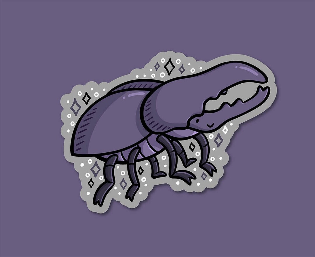 Beetle Sticker | Weatherproof Vinyl Sticker | Cute Bugs Sticker ...