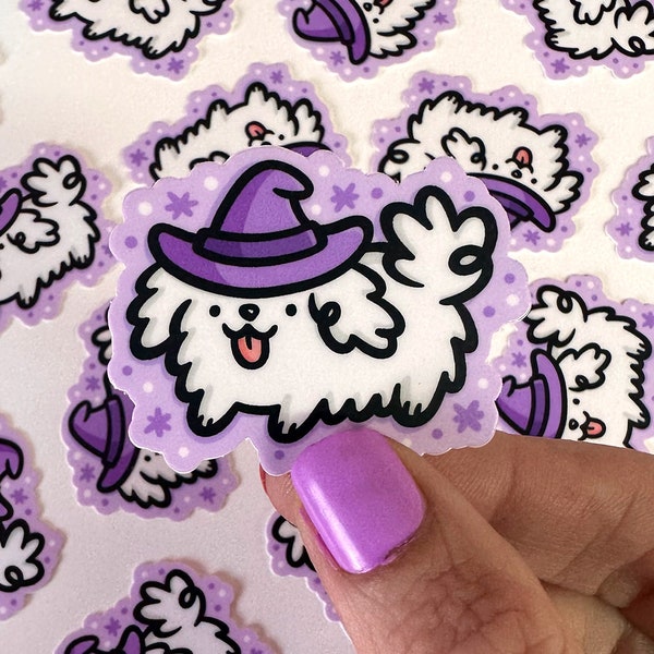 Witch Dog Mini Sticker | Waterproof Sticker | Kawaii Sticker | cute Halloween sticker | cute witch mini sticker | kawaii Halloween sticker