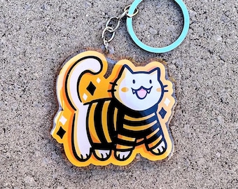 Llavero Yinzer Kitty / Llavero acrílico adorable / Llavero kawaii de Pittsburgh / Llavero adorable de Pittsburgh / Llavero Yinzer / Fútbol de Pittsburgh